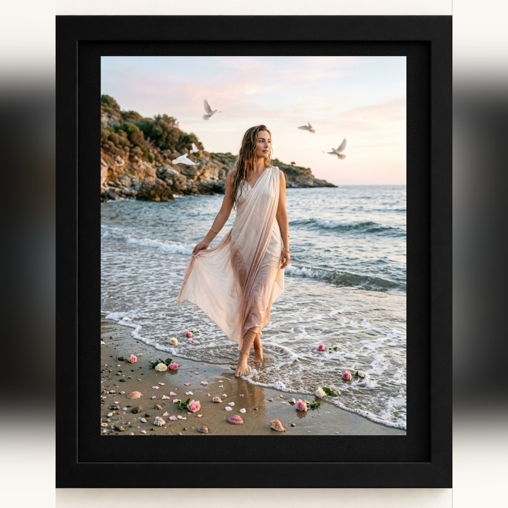 A.I. Greek Goddess Aphrodite Art Print In A Frame 8x10 - Picture 1 of 2